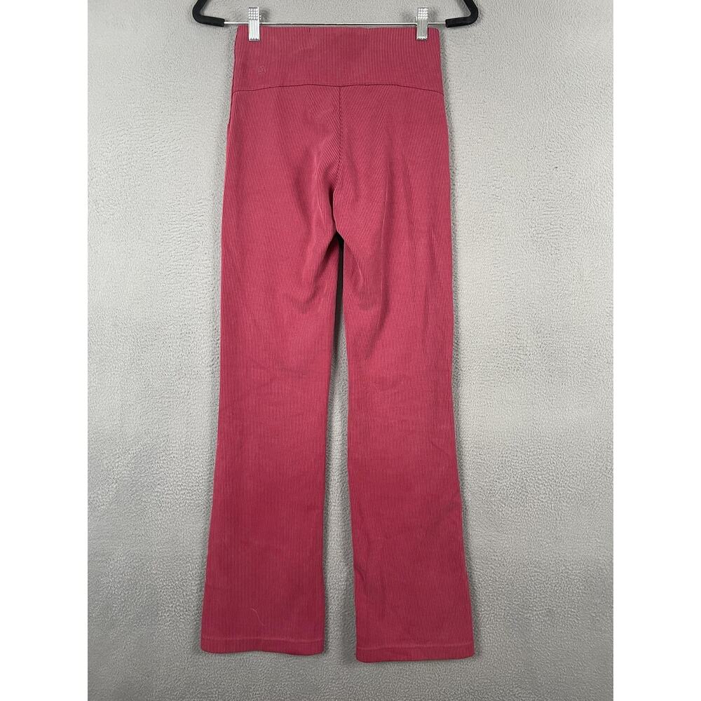 Lululemon Brushed Softstreme Ribbed Zip Flare Pant Womens 4 Pink Pomegranate - Picture 3 of 8